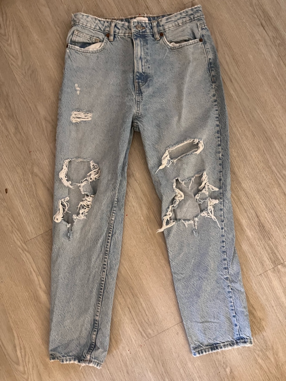 Zara Light Blue Distressed Denim 10